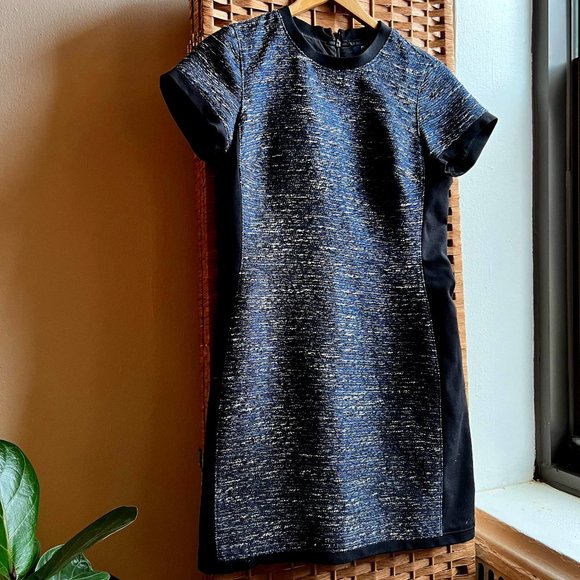 Madewell Blue Tweed Dress Size 2 with Slight Metallic Thread - Picture 1 of 5